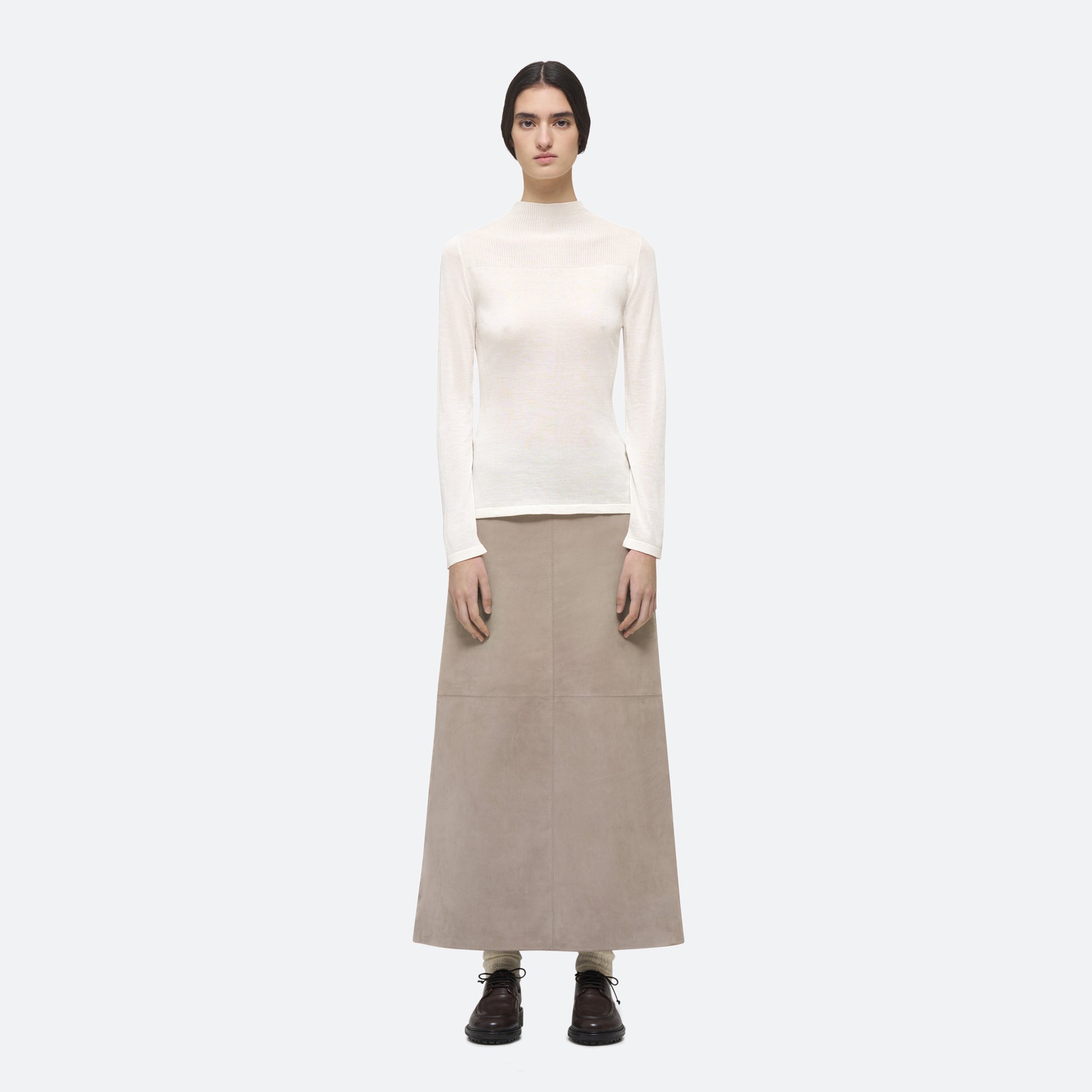Silk Knit Top in White - view 1