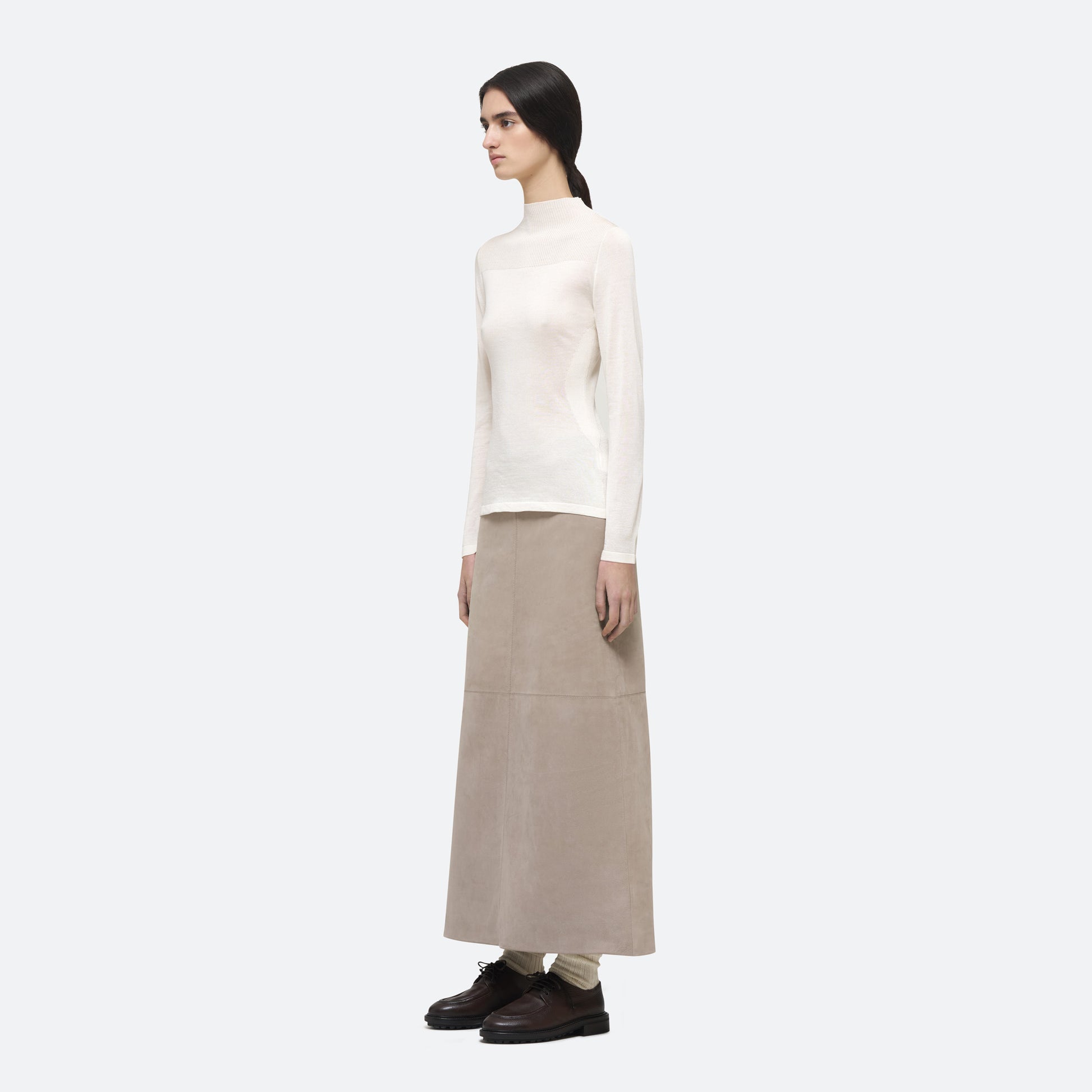 Silk Knit Top in White - view 2