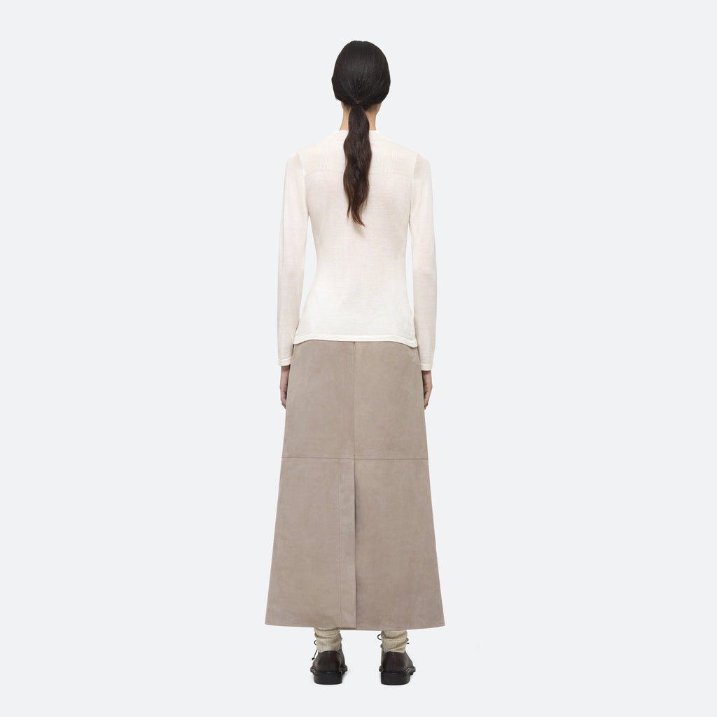 Silk Knit Top in White - view 3