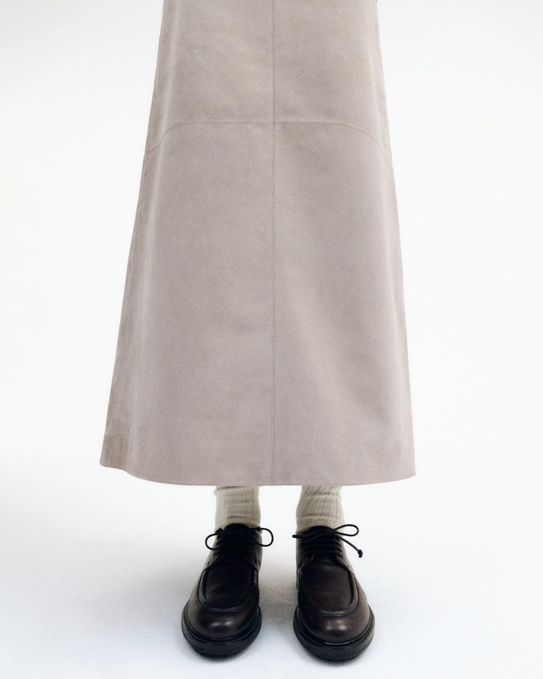 Suede Column Skirt